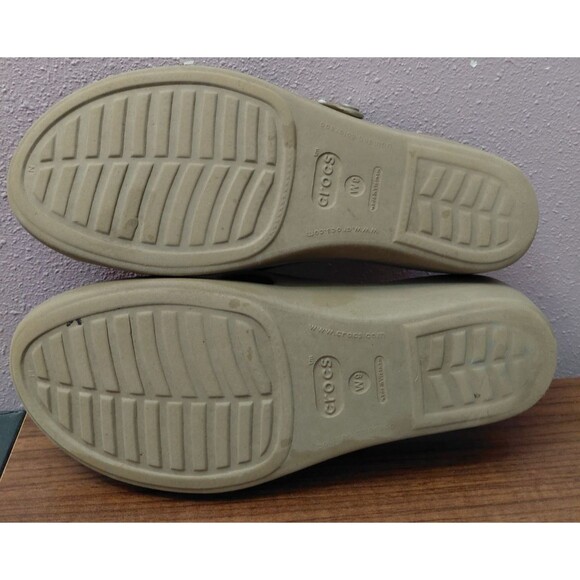 Crocs Patricia Wedge Sandals Womens Size 9 Brown Open Toe Comfort Shoes Rubber - Picture 7 of 8